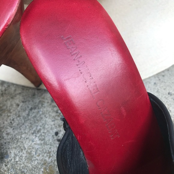 *Rare* wood clog French mule with platform heel - Picture 9 of 13